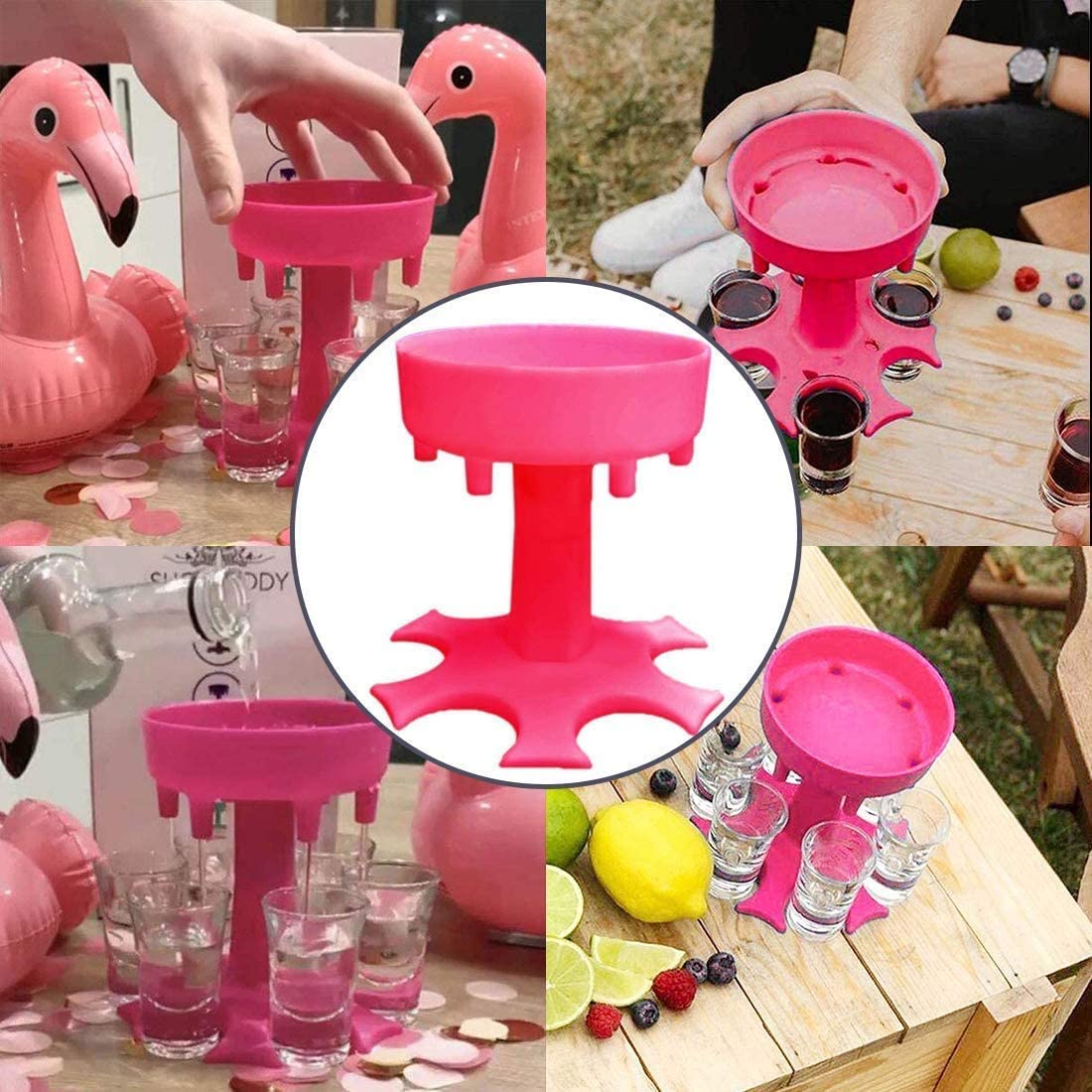 6 Shot Glass Dispenser Liquor Dispenser Portable  Party Supplies Gifts Drinking Games Wine Dispenser