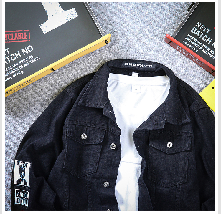 Sales Men Stylish Denim Jackets Cowboy Slim Outwear Jeans Coat Women Jeans Jacket Hip Hop Print Coat