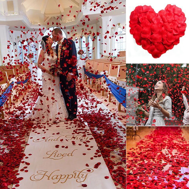 1000PCs Wedding Party Supplies Artificial Flower Rose Petal Fake Petals Wedding Decor Valentine Gift