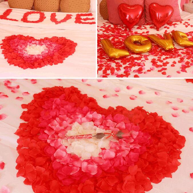 1000PCs Wedding Party Supplies Artificial Flower Rose Petal Fake Petals Wedding Decor Valentine Gift