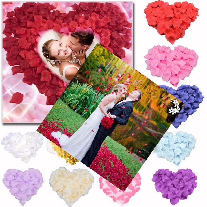 1000PCs Wedding Party Supplies Artificial Flower Rose Petal Fake Petals Wedding Decor Valentine Gift