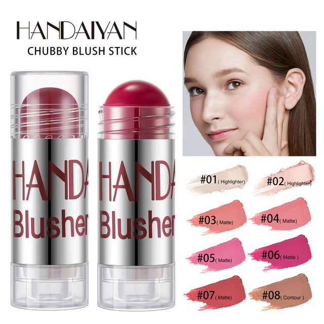 New Blush Makeup Cream Shimmer Contour Cheek Blusher Face Cosmetics Brighten Blush Stick Highlighter