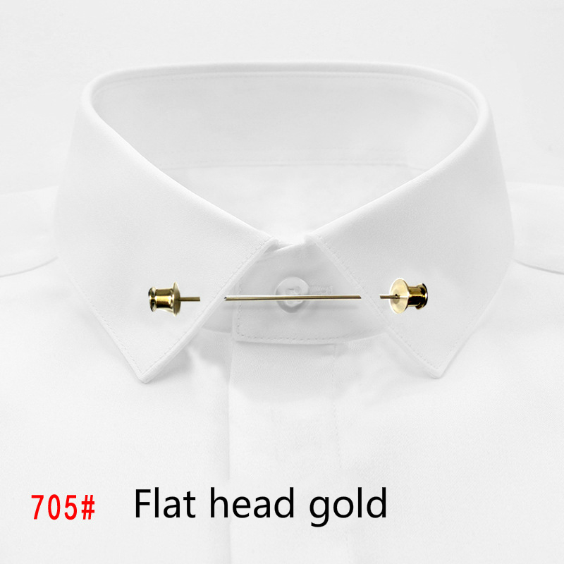 New Personality Gold Pins Brooches Metal Chain Tassel Shirt Collar Pins Shirt Studs For Men