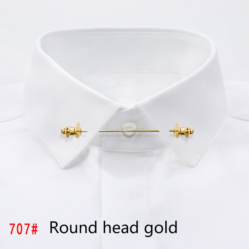 New Personality Gold Pins Brooches Metal Chain Tassel Shirt Collar Pins Shirt Studs For Men