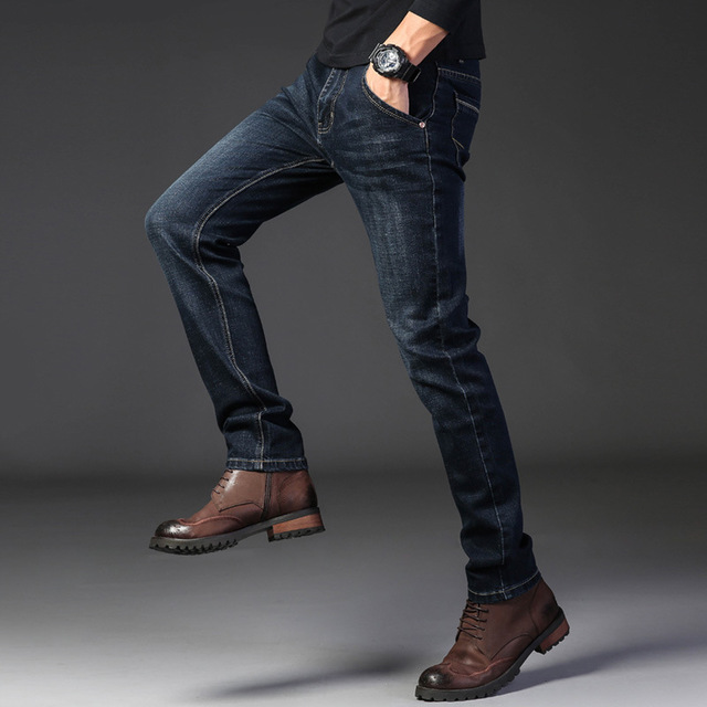 New Straight Jeans Men Trousers Casual Pants Male Loose Business Denim Pants Boyfriend Baggy Jeans
