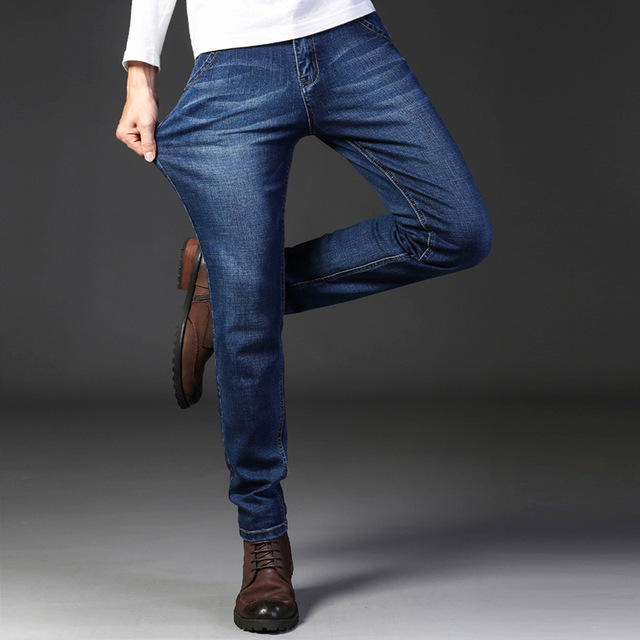 New Straight Jeans Men Trousers Casual Pants Male Loose Business Denim Pants Boyfriend Baggy Jeans