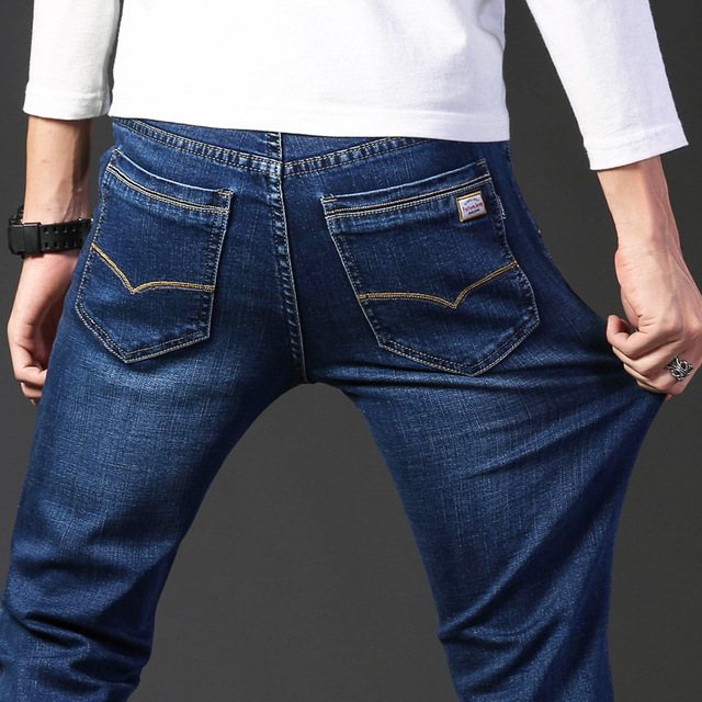 New Straight Jeans Men Trousers Casual Pants Male Loose Business Denim Pants Boyfriend Baggy Jeans