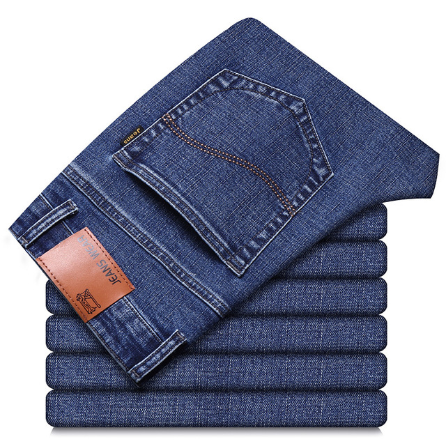 New Straight Jeans Men Trousers Casual Pants Male Loose Business Denim Pants Boyfriend Baggy Jeans