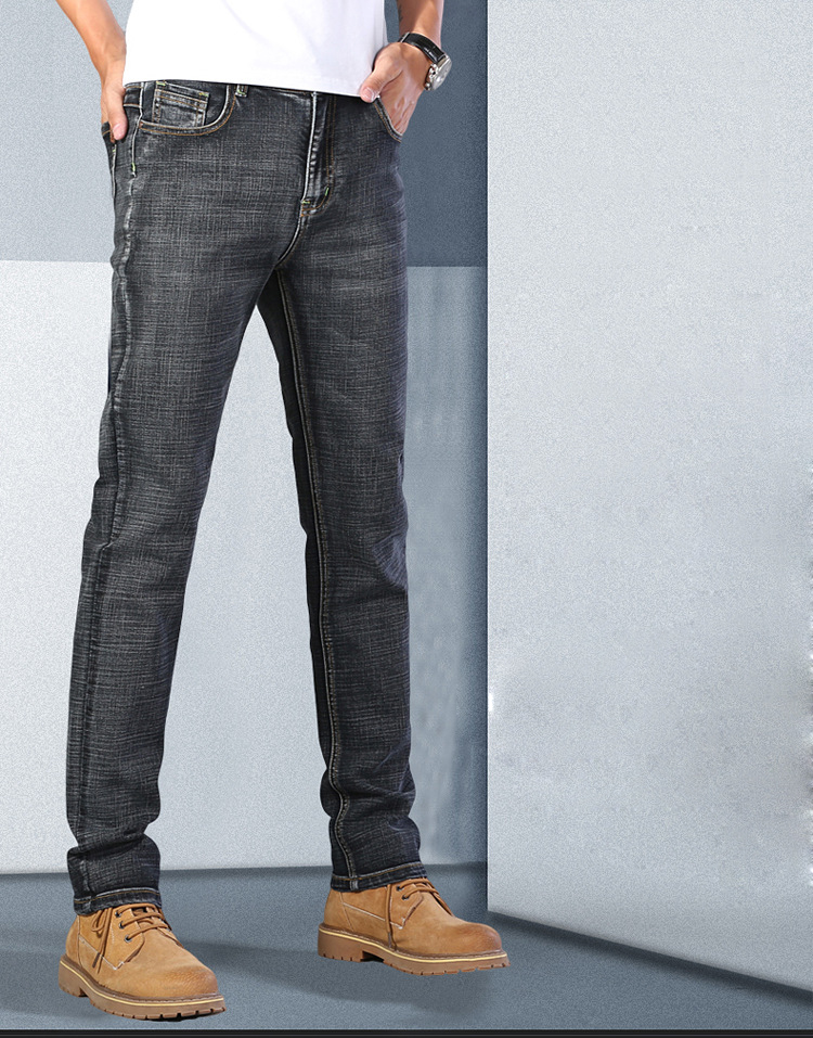 New Straight Jeans Men Trousers Casual Pants Male Loose Business Denim Pants Boyfriend Baggy Jeans