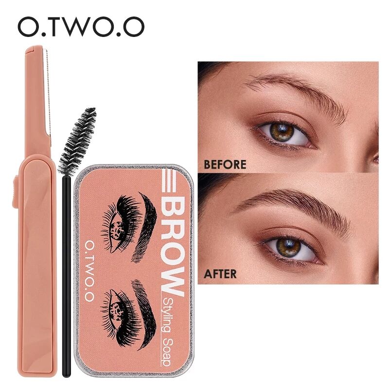 O.TWO.O Eyebrow Soap Wax With Trimmer Fluffy Feathery Eyebrows Pomade Gel For Eyebrow Styling Makeup