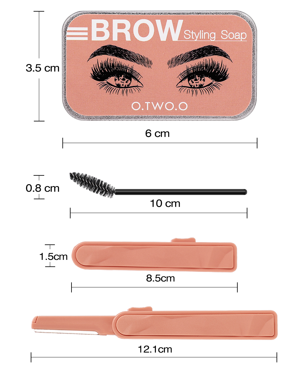 O.TWO.O Eyebrow Soap Wax With Trimmer Fluffy Feathery Eyebrows Pomade Gel For Eyebrow Styling Makeup