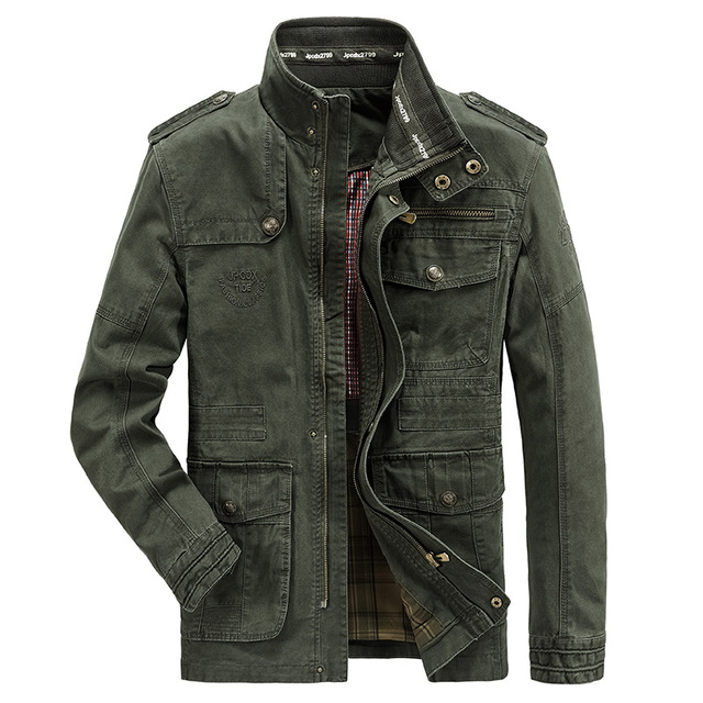 New Jackets Men 100% Cotton Casual Military Coat High Quality Plus Size Men Jacket Trench Coats