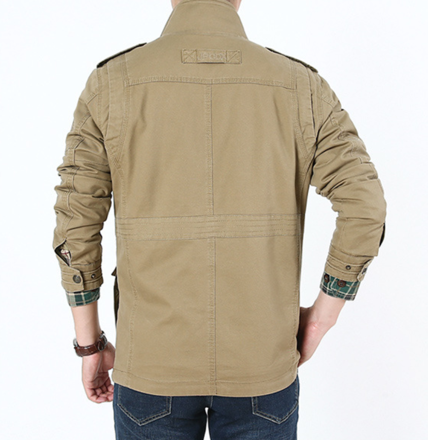 New Jackets Men 100% Cotton Casual Military Coat High Quality Plus Size Men Jacket Trench Coats