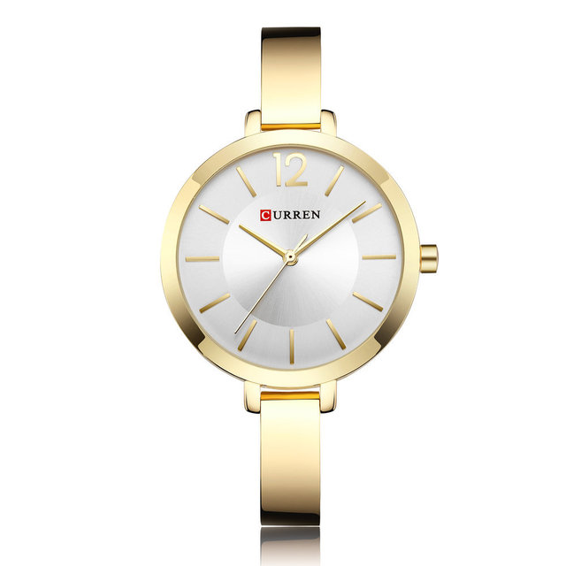 CURREN Fashion Gold Women Watches Stainless Steel Ultra thin Quartz Watch Clock Women&apos;s Watches