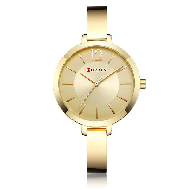 CURREN Fashion Gold Women Watches Stainless Steel Ultra thin Quartz Watch Clock Women&apos;s Watches