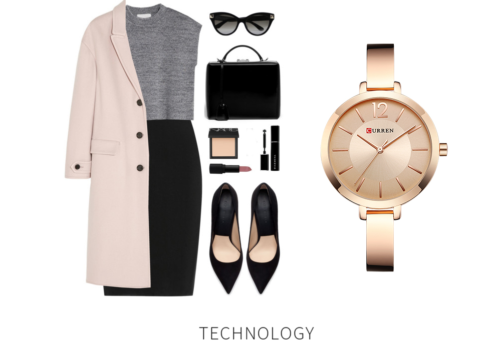 CURREN Fashion Gold Women Watches Stainless Steel Ultra thin Quartz Watch Clock Women&apos;s Watches
