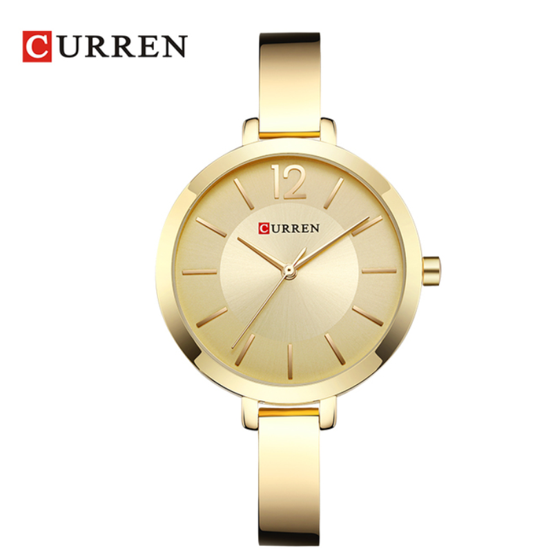 CURREN Fashion Gold Women Watches Stainless Steel Ultra thin Quartz Watch Clock Women&apos;s Watches