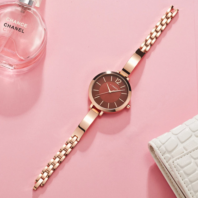CURREN Fashion Gold Women Watches Stainless Steel Ultra thin Quartz Watch Clock Women&apos;s Watches