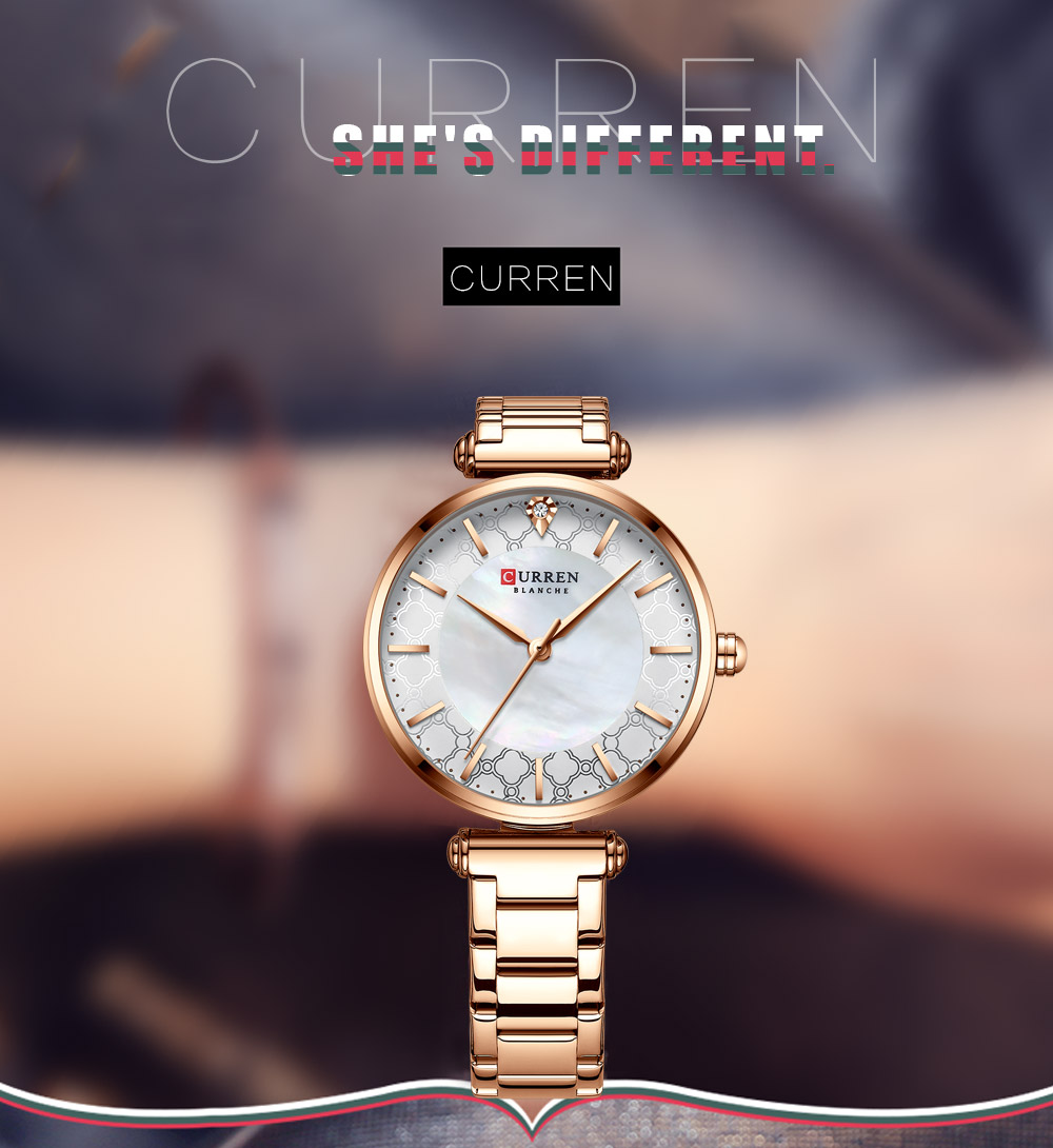 New Curren Women Watches Luxury Brand Elegant Thin Quartz Wristwatch with Stainless Steel Watches
