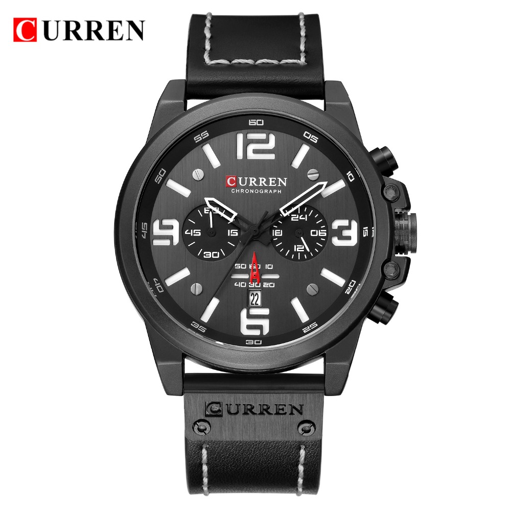 Newest Men Watches CURREN Top Brand Luxury Quartz Mens Wristwatches Leather Military Date Male Clock
