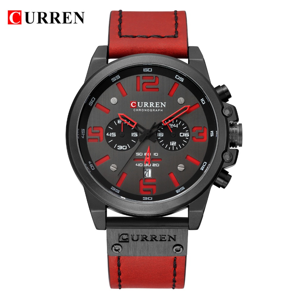 Newest Men Watches CURREN Top Brand Luxury Quartz Mens Wristwatches Leather Military Date Male Clock