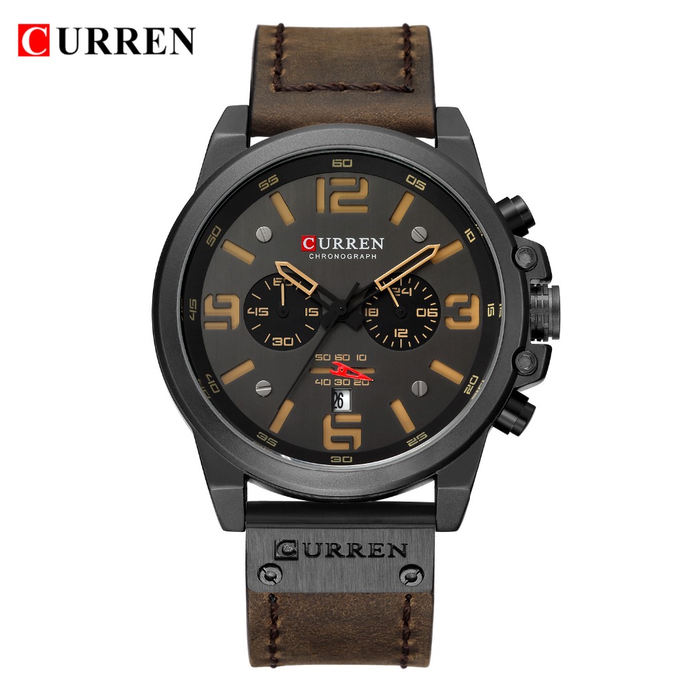 Newest Men Watches CURREN Top Brand Luxury Quartz Mens Wristwatches Leather Military Date Male Clock