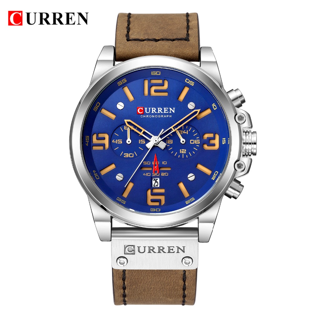 Newest Men Watches CURREN Top Brand Luxury Quartz Mens Wristwatches Leather Military Date Male Clock