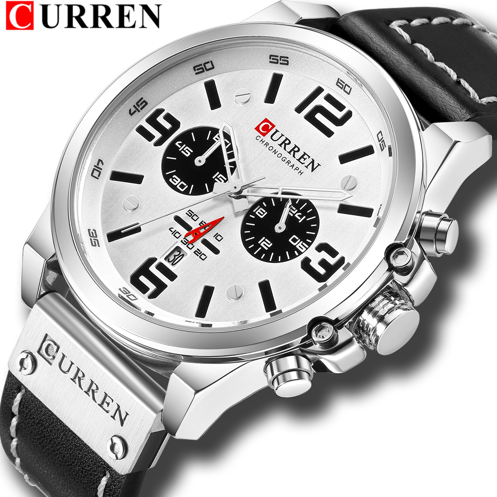 Newest Men Watches CURREN Top Brand Luxury Quartz Mens Wristwatches Leather Military Date Male Clock