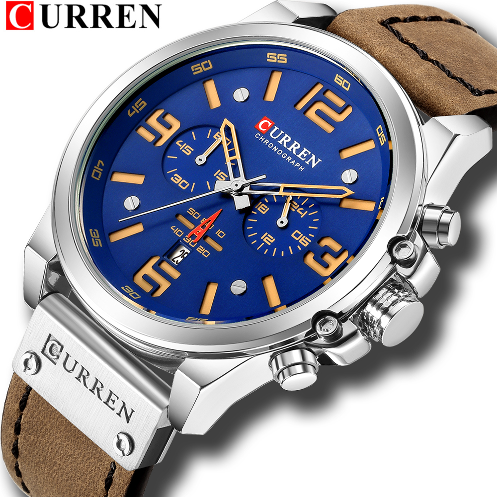 Newest Men Watches CURREN Top Brand Luxury Quartz Mens Wristwatches Leather Military Date Male Clock