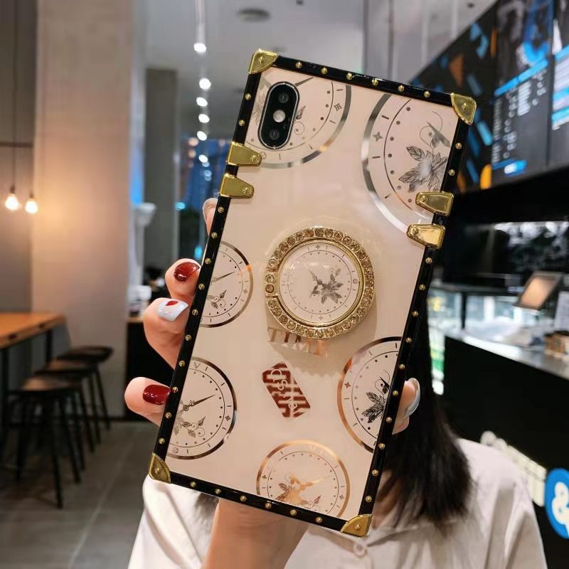 INFINIX Cases Luxury 3D Bracket Ring Square Cases for iPhone Samsung OPPO Huawei TECNO Phones Covers