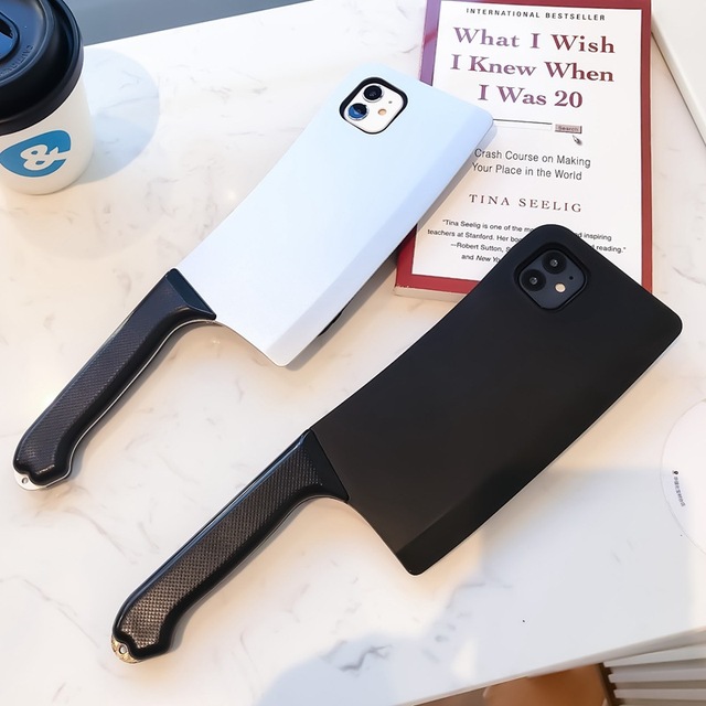Creativity 3D Silicone Kitchen Knife Phone Cases For iPhone Samsung Huawei OPPO Phones Covers