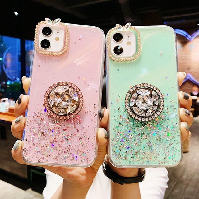Luxury 3D Bracket Ring Phone Cases For iPhone Samsung Huawei OPPO Phones Covers