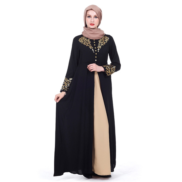 New Elegant Print Muslim Abaya Women Dresses Abayas Islamic Clothing Party Ladies Dubai Dress