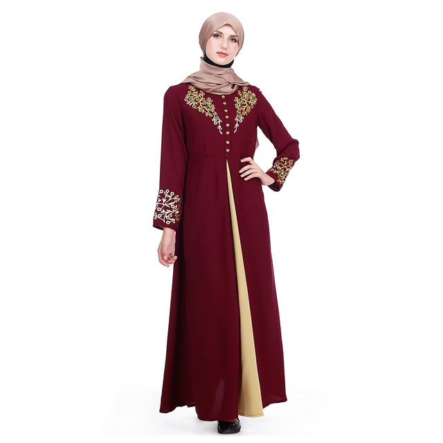 New Elegant Print Muslim Abaya Women Dresses Abayas Islamic Clothing Party Ladies Dubai Dress