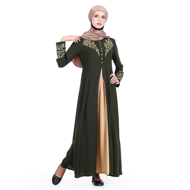 New Elegant Print Muslim Abaya Women Dresses Abayas Islamic Clothing Party Ladies Dubai Dress