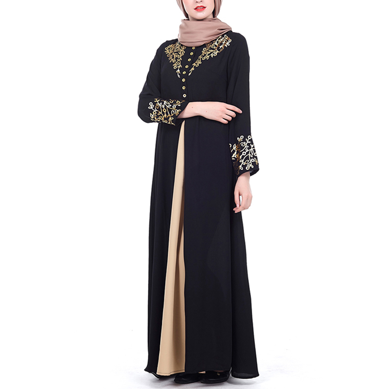New Elegant Print Muslim Abaya Women Dresses Abayas Islamic Clothing Party Ladies Dubai Dress