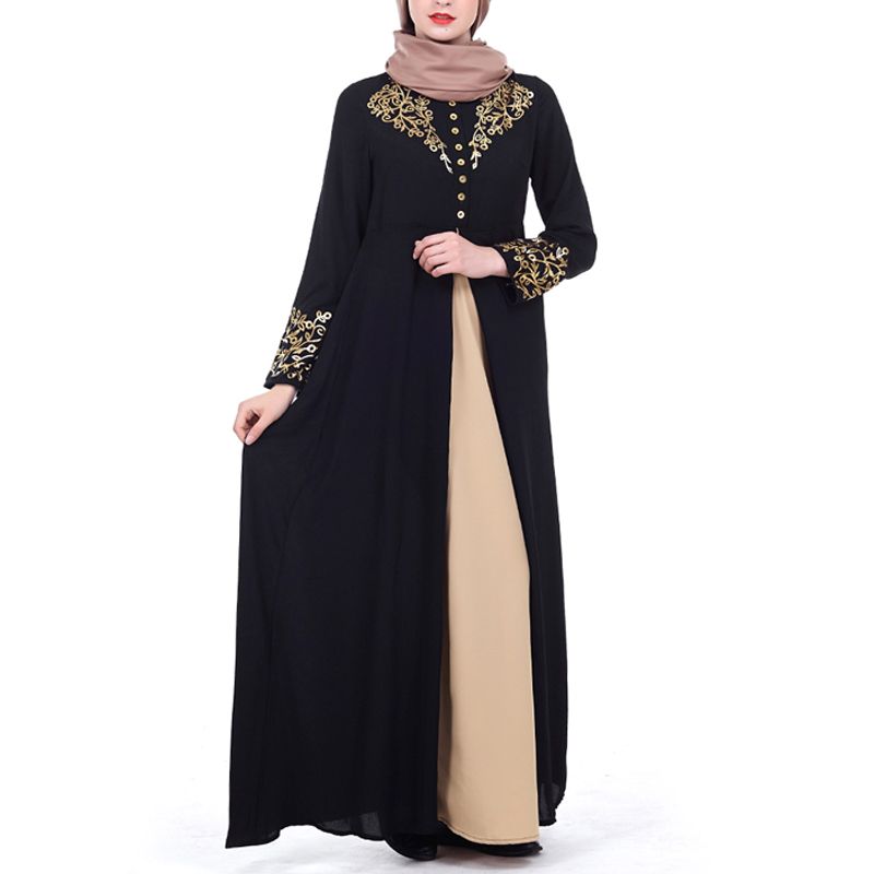 New Elegant Print Muslim Abaya Women Dresses Abayas Islamic Clothing Party Ladies Dubai Dress