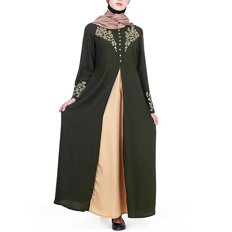 New Elegant Print Muslim Abaya Women Dresses Abayas Islamic Clothing Party Ladies Dubai Dress