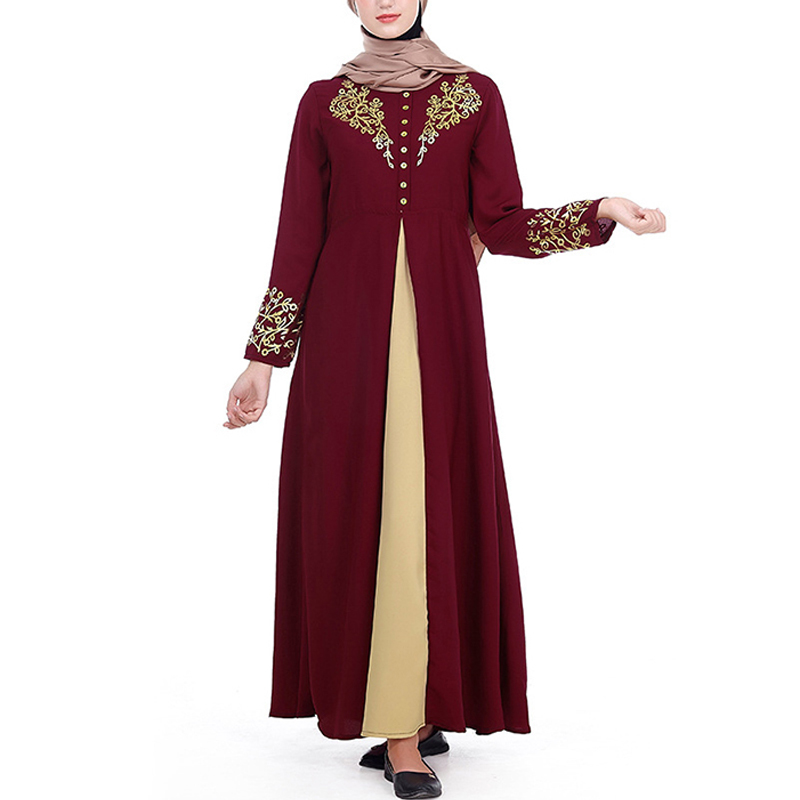 New Elegant Print Muslim Abaya Women Dresses Abayas Islamic Clothing Party Ladies Dubai Dress
