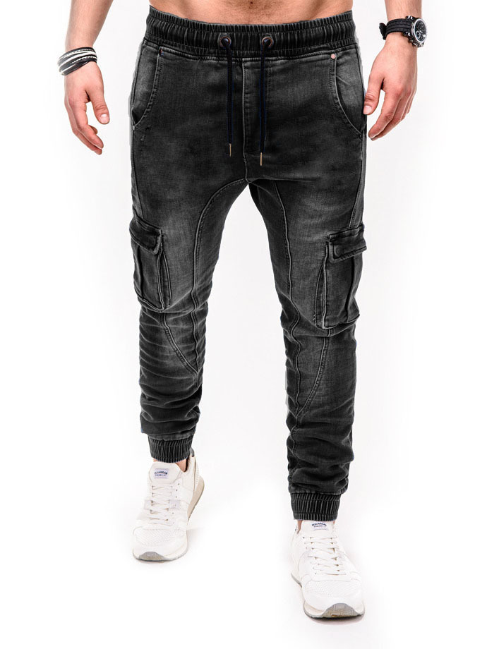 New Men Jeans Business Casual Classic Style Fashion Denim Trousers Male Plus Size Black Blue Pants