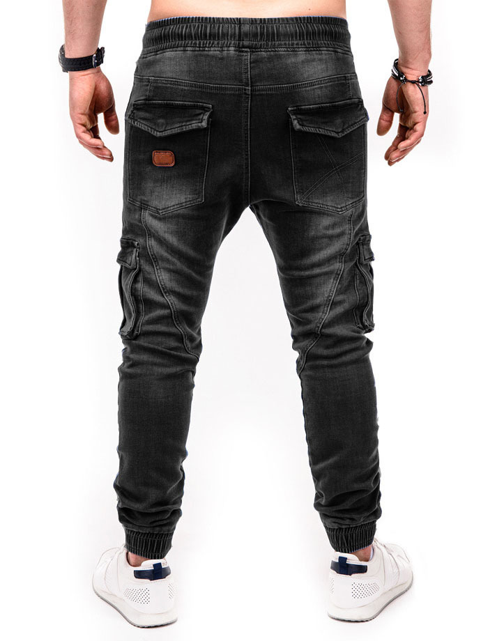 New Men Jeans Business Casual Classic Style Fashion Denim Trousers Male Plus Size Black Blue Pants
