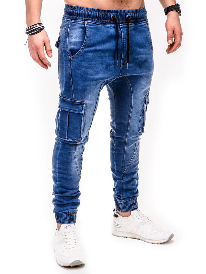 New Men Jeans Business Casual Classic Style Fashion Denim Trousers Male Plus Size Black Blue Pants