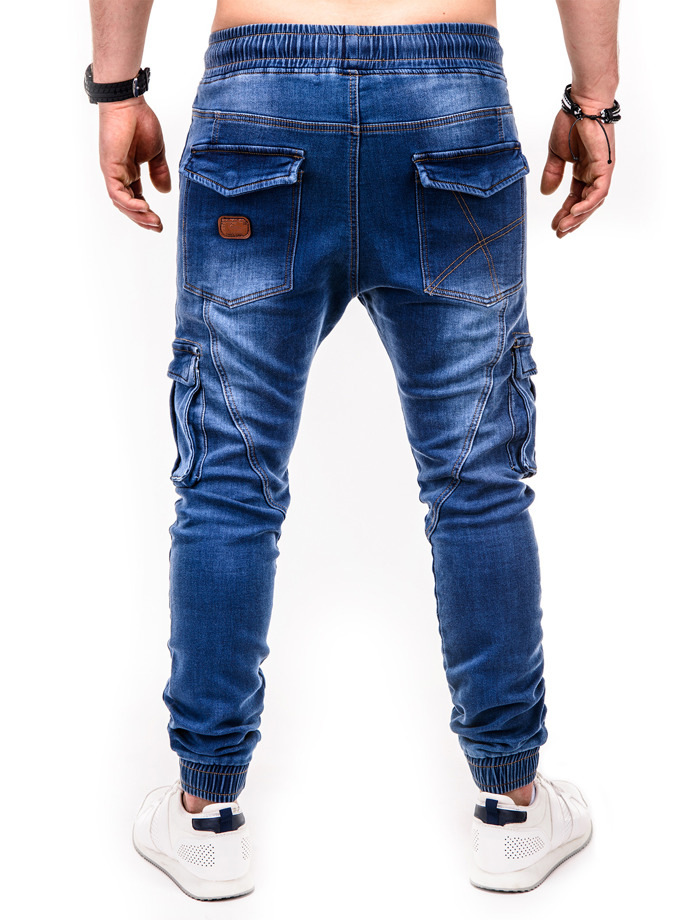 New Men Jeans Business Casual Classic Style Fashion Denim Trousers Male Plus Size Black Blue Pants