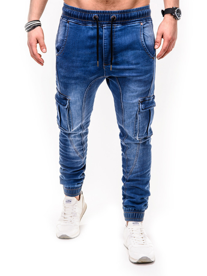 New Men Jeans Business Casual Classic Style Fashion Denim Trousers Male Plus Size Black Blue Pants