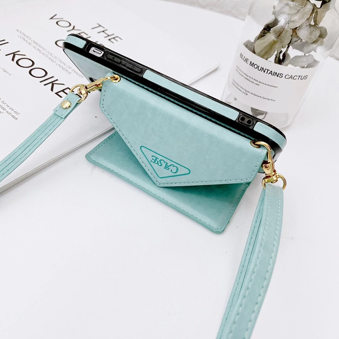 New Phone Cases For iPhone Samsung Huawei Phones Covers With Wallet Card Strap Shoulder Bags