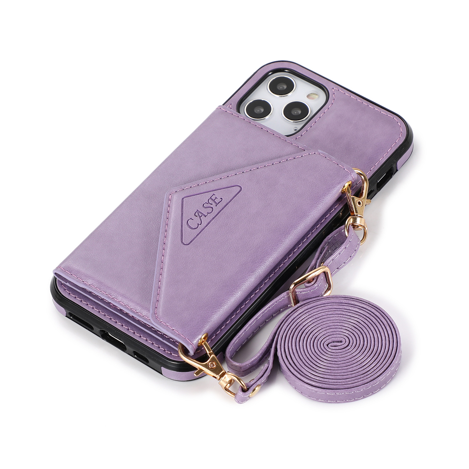 New Phone Cases For iPhone Samsung Huawei Phones Covers With Wallet Card Strap Shoulder Bags