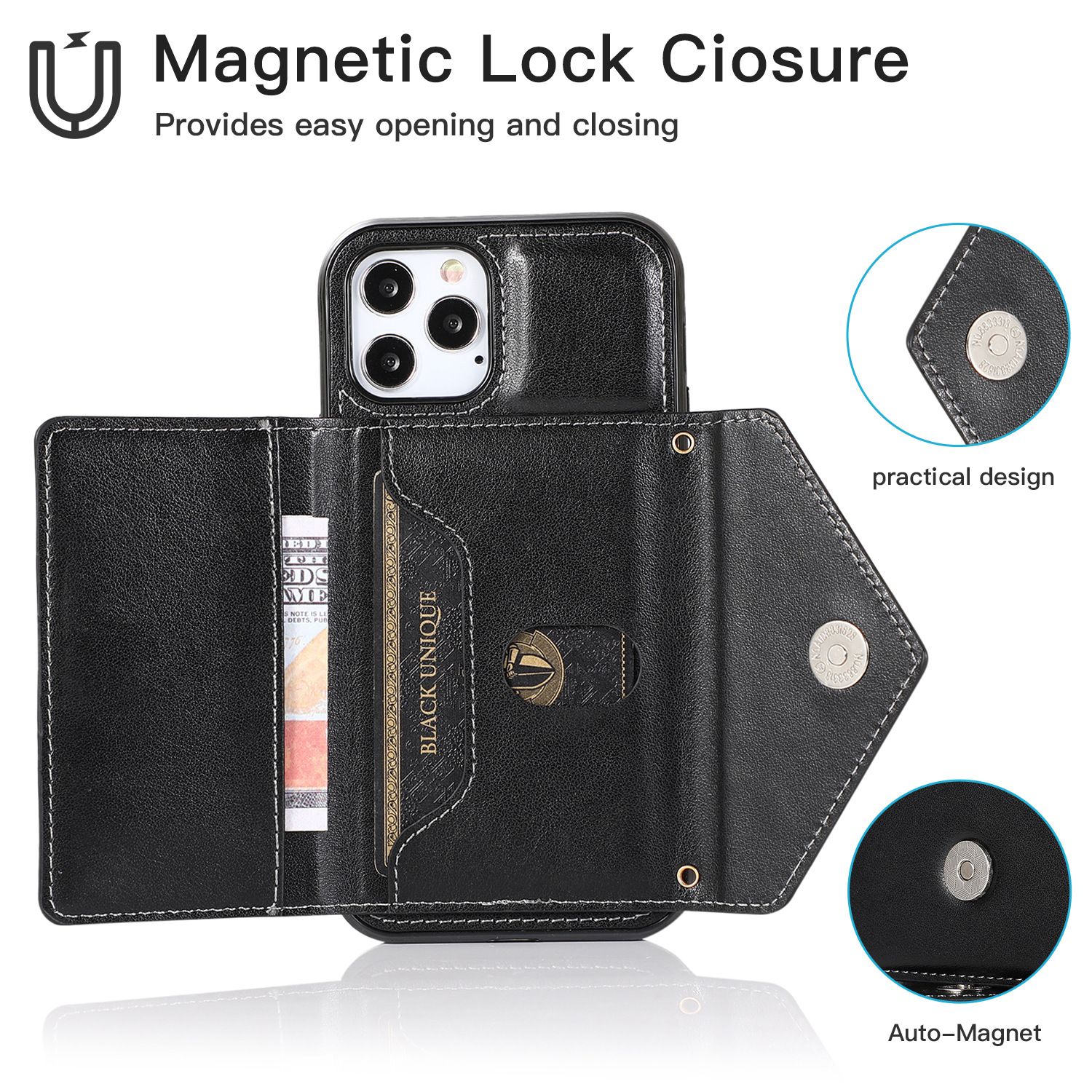 New Phone Cases For iPhone Samsung Huawei Phones Covers With Wallet Card Strap Shoulder Bags