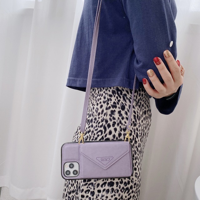 New Phone Cases For iPhone Samsung Huawei Phones Covers With Wallet Card Strap Shoulder Bags