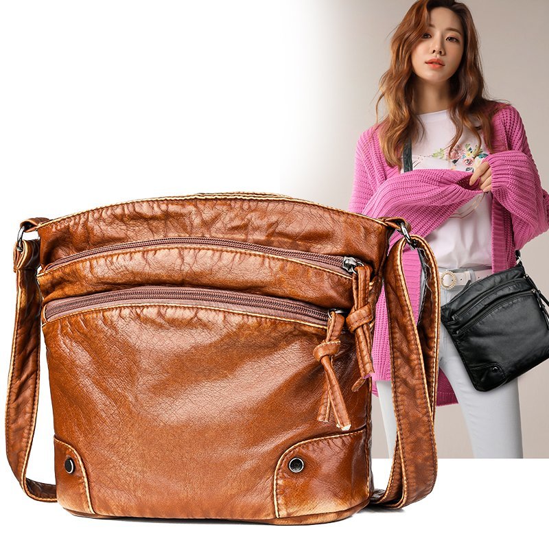 New Fashion Women Bags Multi Pocket Handbags PU Leather Female Mobile Phone Shoulder Bags Purses