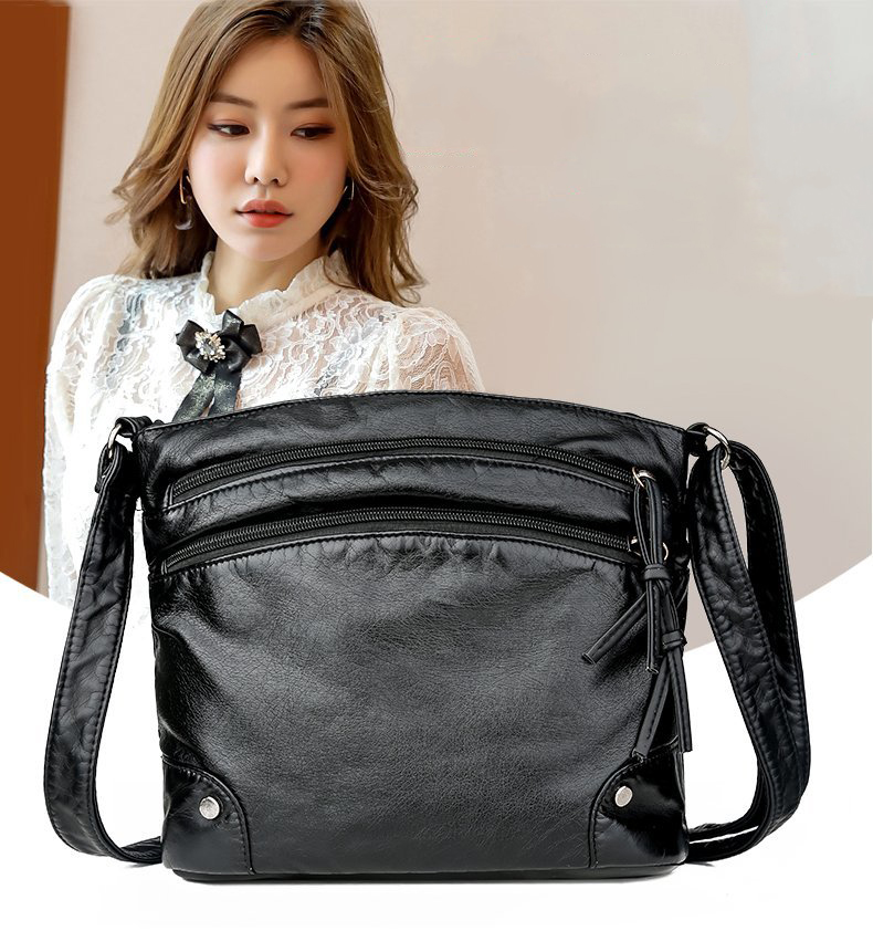 New Fashion Women Bags Multi Pocket Handbags PU Leather Female Mobile Phone Shoulder Bags Purses